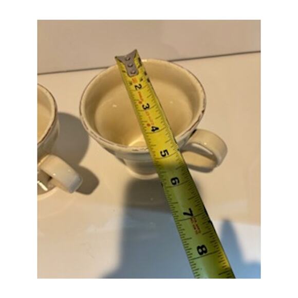 VIETRI Mugs Set of 2 Fresca Cream Rustic Edge Cups Made in Italy - Picture 9 of 10